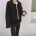 Mùa xuân Mới Hàn Quốc Academy Gió Corduroy Retro Túi Đôi Bóng Chày Áo Khoác Lỏng Dài Tay Áo Ngắn Phụ Nữ Áo Khoác ao khoac nu Áo khoác ngắn