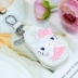 Hàn Quốc sáng tạo kitty xe chìa khóa túi cô gái trái tim dễ thương hoạt hình da móc khóa nữ móc túi thắt lưng treo - Trường hợp chính Trường hợp chính
