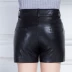 Quần da Pu nữ quần lửng nữ mùa đông 2018 mới thu đông dày cỡ lớn eo cao màu đen Slim mặc quần da bốt quần sooc bò nữ Quần short