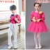 Trẻ em của Quần Yếm Có Dây Đeo Trang Phục Trường Tiểu Học Điệp Khúc Nam và Nữ Recital Hiện Máy Chủ Dress Tutu trang phục biểu diễn thời trang cho bé Trang phục
