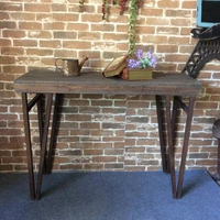 LOFT gỗ gió công nghiệp Mỹ retro hoài cổ rèn sắt bàn ăn thanh bàn đơn giản bàn điều khiển hình chữ nhật - Bàn / Bàn bàn gỗ ép