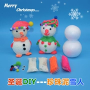 Winter Pearl Mud Snowman Stereo Creative 3D Cartoon DIY Handmade Gói vật liệu Vẻ đẹp sáng tạo của trẻ em Có thể được thực hiện