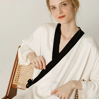 Элегантная японская осенняя тонкая пижама, летний банный халат, в стиле Шанель, оверсайз