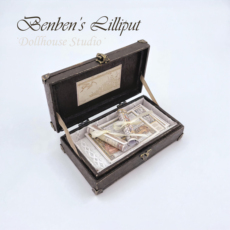 bjd场景道具娃屋 本本小人国 复古乐谱收纳箱 6分 娃屋微缩摆件 bjd家具