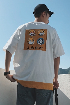 Các cặp vợ chồng anime t-shirt nam lỏng Hàn Quốc xu hướng sinh viên vòng cổ t-shirt mùa hè nam giới và phụ nữ phim hoạt hình quần áo Áo khoác đôi