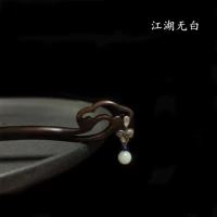 Оригинальная высококлассная китайская шпилька из нефрита из сандалового дерева, заколка для волос, серебро 925 пробы