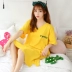 Váy ngủ nữ mùa hè cotton ngắn tay gợi cảm phiên bản Hàn Quốc của bộ đồ ngủ sinh viên tươi mát và ngọt ngào - Đêm đầm