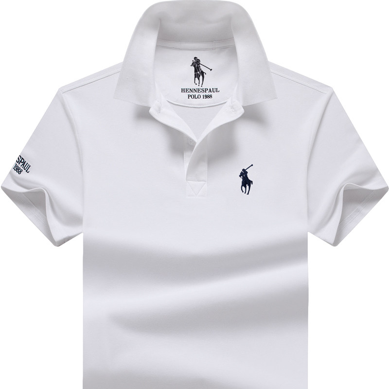 Summer brand Paul lapel short-sleeved T-shirt for men, loose, large-sized pure cotton T-shirt for men, half-sleeved polo shirt Item Picture