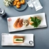 Tấm gốm sáng tạo Món tráng miệng châu Âu Đĩa lạnh hình chữ nhật tấm sushi tấm Bộ đồ ăn phương Tây đặt đĩa - Đồ ăn tối