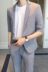 Mùa hè phần mỏng Slim tay áo nhỏ phù hợp với nam giới phù hợp với Hàn Quốc thanh niên đẹp trai nửa tay áo giản dị phù hợp với chín quần Suit phù hợp
