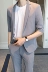 Mùa hè phần mỏng Slim tay áo nhỏ phù hợp với nam giới phù hợp với Hàn Quốc thanh niên đẹp trai nửa tay áo giản dị phù hợp với chín quần
