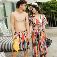 Quần áo sọc nữ màu Thái phong cách dân tộc kiểu váy mỏng chia bikini bikini ba mảnh nữ - Vài đồ bơi đồ đôi nam nữ đi biển