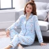 2018 đồ ngủ mới cho nữ mùa xuân và mùa thu cotton dài tay thường xuyên kích thước lớn chất béo mm cotton cotton dịch vụ nhà phù hợp với mùa hè Bộ Pajama