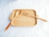 Khay gỗ hình chữ nhật bằng gỗ rắn Nhật Bản hai tai bánh mì cốc cà phê khay có thể rửa được đũa gỗ cẩm lai Tấm