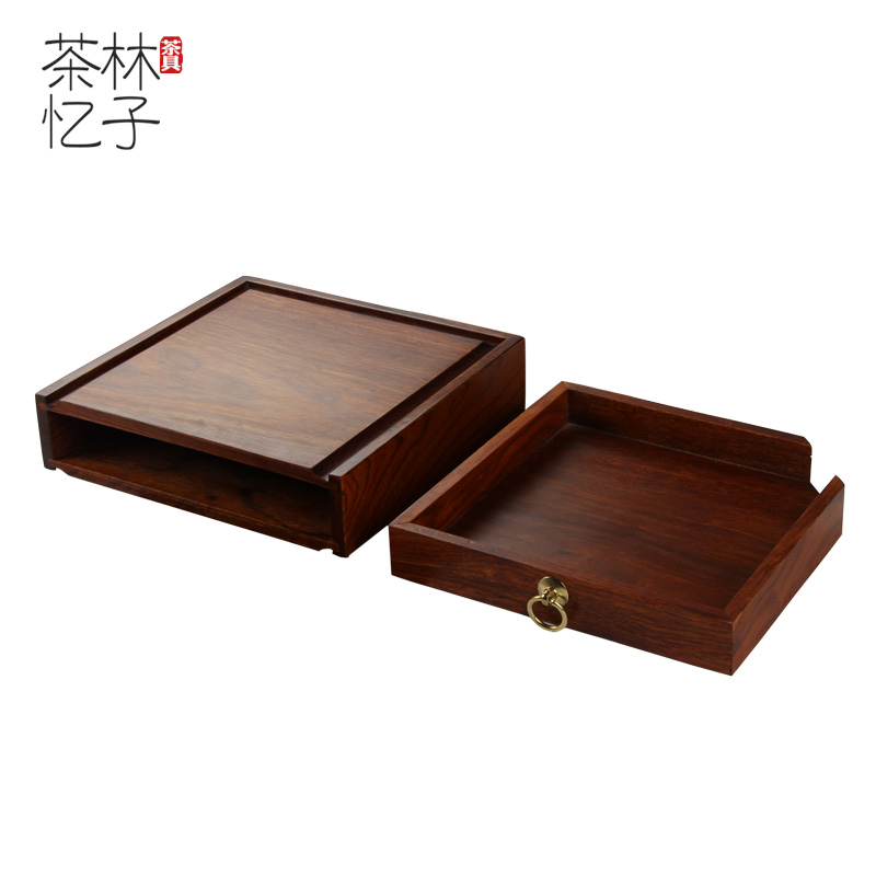 花梨木单层茶饼储茶盒
