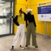 Phiên bản Hàn Quốc của hiphop overalls nữ Harajuku bf gió nam và nữ lỏng lẻo túi sinh viên harem quần chùm thủy triều Quần Harem