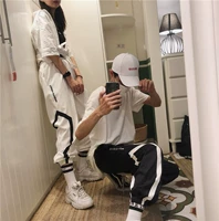 Phiên bản Hàn Quốc phong cách Harajuku hip hop bf đẹp trai lỏng lẻo chân trượt ván trượt quần giản dị chín quần nam và nữ quần harem thủy triều quần tây nữ ống suông đứng