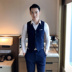 Người đàn ông tốt nhất quần áo nam phù hợp với vest phù hợp với ba mảnh Hàn Quốc phiên bản của tự trồng phù rể nhóm chú rể wedding dress anh em Suit phù hợp