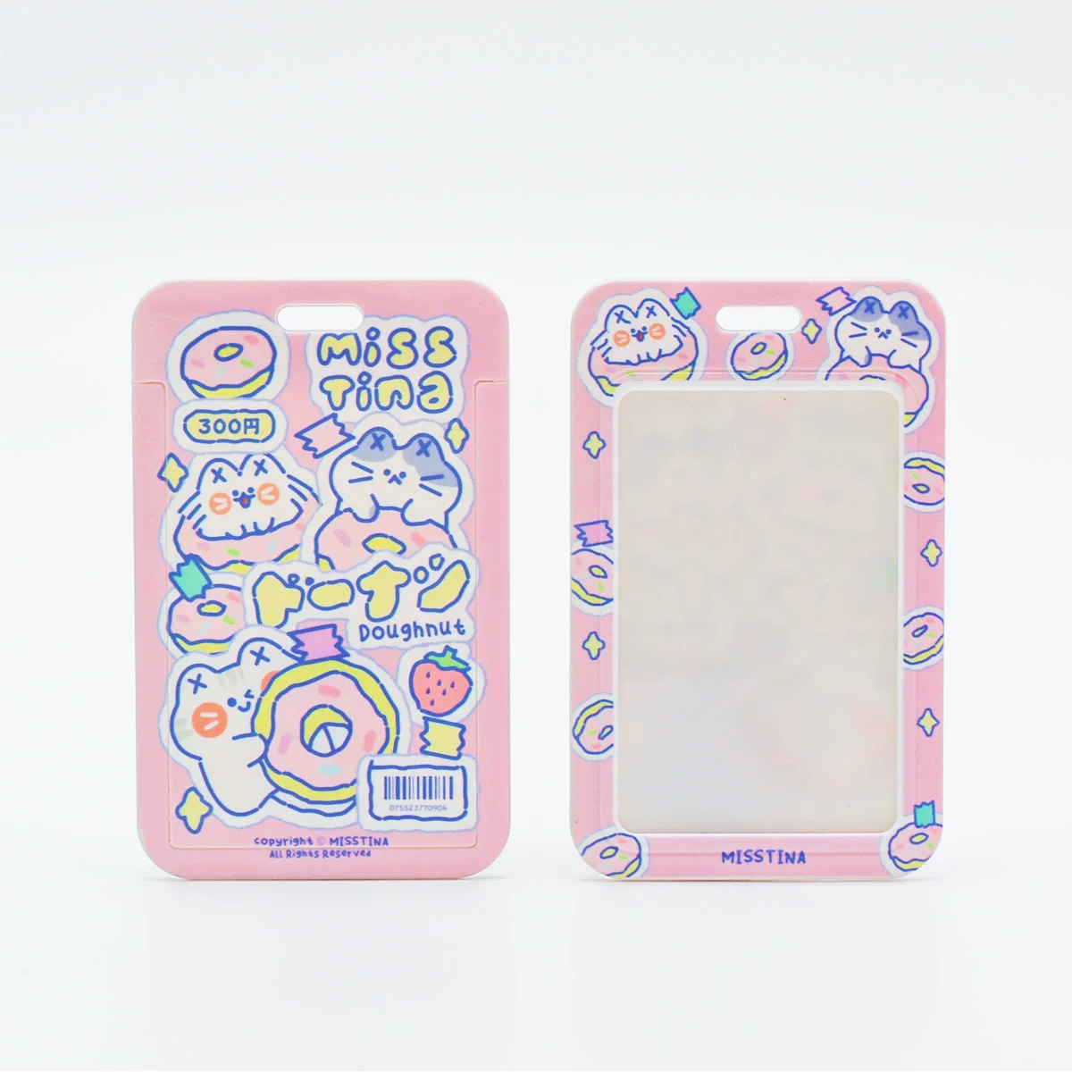 Donut, cute set, travel card case, card holder, genuine strap