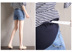 Phụ nữ mang thai jeans mùa hè phần mỏng lỏng thường kích thước lớn quần thai sản quần áo mùa hè dạ dày quần short nâng cộng với phân bón 200 kg Phụ nữ mang thai quần / quần bụng