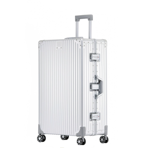 Ретро металлический универсальный чемодан, вместительная и большая коробка, алюминиево-магниевый сплав, 28 дюймов