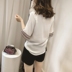 Chất béo mm cộng với phân bón XL mùa hè của phụ nữ ngắn tay t-shirt 200 kg voan mỏng đáy áo loose casual áo sơ mi áo khoác thun nữ Áo phông