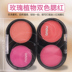 Hai màu blush thực vật rouge bột cao-bar ánh sáng công suất sửa chữa kiểm soát dầu trang điểm lâu dài không thấm nước tự nhiên khỏa thân trang điểm trang điểm đích thực má hồng juicy pang Blush / Cochineal