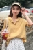 2018 mùa hè mới Hàn Quốc phiên bản của màu rắn đơn ngực lượn sóng nhỏ phù hợp với cổ áo ngắn tay áo sơ mi mỏng áo sơ mi nữ quần áo