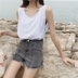 2018 mùa hè mới Hàn Quốc phiên bản của lỏng đơn giản màu rắn bên trong vest sling nữ sinh viên mặc áo vest áo kiểu nữ đẹp tuổi 40 Áo ba lỗ