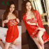 Quần áo khiêu dâm retro màu đỏ tạp dề đồ lót nữ cổ xưa đồ ngủ gợi cảm dành cho người lớn niềm đam mê nóng bỏng thiết lập - Bellyband yếm ngủ sexy Bellyband