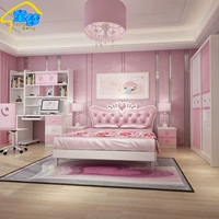 Đồ nội thất phòng trẻ em thiết lập với bàn tủ quần áo trẻ em giường cô gái công chúa giường phòng ngủ của trẻ em đồ nội thất bộ mau giuong go dep