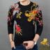 Mùa thu người đàn ông trẻ của in hoa áo len phần mỏng T-Shirt mẫu cashmere knit đáy áo sơ mi nam của phù hợp với bên ngoài Áo len Cashmere