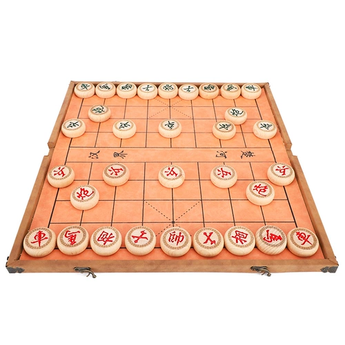 Портативные китайские шахматы, высококлассный комплект из натурального дерева для взрослых, большая складная детская стратегическая игра для школьников