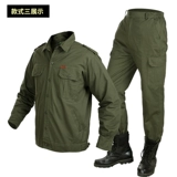 Хлопковый камуфляжный летний комплект, тонкий лонгслив, износостойкий комбинезон, короткий рукав