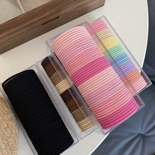 Аксессуар для волос, детское ювелирное украшение, кремовая базовая резинка для волос, 48 шт, детская одежда