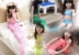 Trẻ em của đồ bơi cô gái nàng tiên cá công chúa đuôi trang phục váy chia phù hợp với mùa xuân nóng nhỏ trẻ em