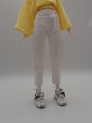 taobao agent Dai Bian BJD baby clothing 4 -point baby casual white elastic denim trousers msd daily leisure