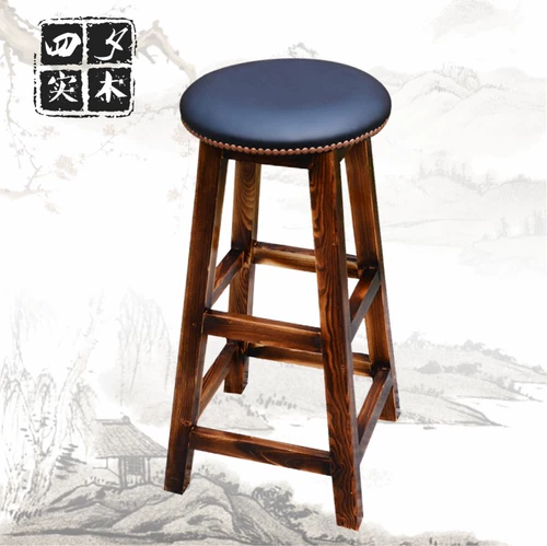 Сплошные древесины высокий стул с углеродными деревянными стержнями, скамейка, сплошной деревянной батончиком, стул стул