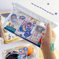 Брендовая японская милая сумка-органайзер из ПВХ с молнией, вместительная и большая сумка для путешествий, портативный пенал