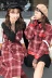 Mùa thu và mùa đông Hàn Quốc phiên bản dài thắt lưng kẻ sọc retro + áo len rộng rãi áo khoác len nữ áo dạ đẹp mùa đông 2020 Accentuated eo áo