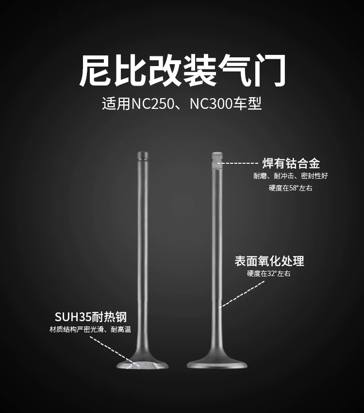 Модификация долины Nibi Zongshen NC250 300CC внедорожный мотоцикл двигатель клапан впускной выпускной компонент