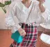 HANAN Korea Dongdaemun Women V-cổ khâu ren áo dài tay nữ phiên bản Hàn Quốc 2019 mùa thu đáy - Áo sơ mi dài tay