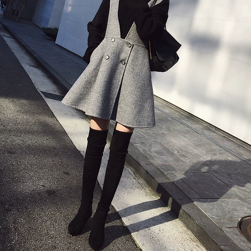 [50 % скидка скидка не будет возвращена] Сломанные ботинки с двором, женщины на колено, добавить тонкие плоские и толстые упругие сапоги