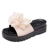 Тапочки на платформе, модная обувь, слайдеры с бантиком, коллекция 2022