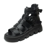 Летние модные босоножки с молнией, из натуральной кожи, коллекция 2023, большой размер