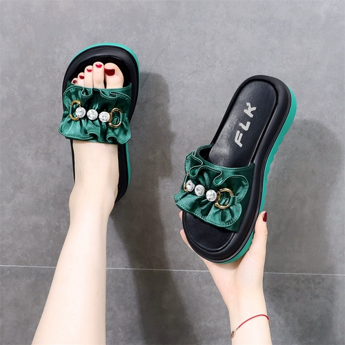 Тапочки, модные слайдеры на платформе, коллекция 2022, в корейском стиле, популярно в интернете
