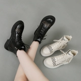 Martens, тонкие дышащие туфли для кожаной обуви, сандалии, короткие сапоги, из натуральной кожи, коллекция 2023, большой размер