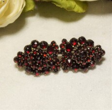 Украшения на руку a欧洲德国首饰 百年历史 铜包金群镶刻面石榴石胸针4.5克