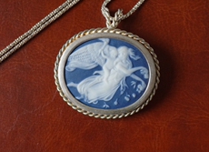 Украшения на шею 欧洲首饰925银陶瓷肖像挂件胸针二用 2个仙女16.6克925银链2.8克