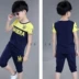 Quần áo bé trai hè 2018 phiên bản mới của Hàn Quốc cho bé trai cổ tròn tay ngắn hai mảnh phù hợp với thể thao và giải trí đồ bơi cho bé Phù hợp với trẻ em